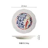 Тарелки Креативная керамическая круглая тарелка в скандинавском стиле, блюдо с фруктами и рисом, бытовая посуда