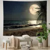 Mats Beach Moon Night Sky Sfondo Decor Home Autestry Hippie Bohemia Decor camera da letto Telefera da letto Tappetino da yoga