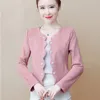 #5364 Noir Blanc Rose Rouge Veste Courte Femmes Boutons Bureau Cardigan Manteaux Femme Slim Survêtement Style Coréen Mince Printemps Eté 240112