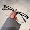 サングラスフレーム高品質の男性用眼鏡フレームセミリムレスブルーライトブロック女性メガネビンテージレトロコンピューターグラス