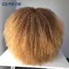 Gembon Hair Brązowy miedziany imbir Krótkie kręcone syntetyczne peruki dla kobiet naturalne peruki z grzywką odporną na ciepło Ombre 240111