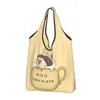 ショッピングバッグカスタムかわいい秋のハリネズミバッグ女性ポータブル大容量食料品動物トートショッパー