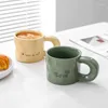 Tassen Nordic Brief Mode Keramik Kaffeetasse Große Kapazität Hohe Temperaturbeständigkeit Personalisierte Frühstückstasse Haushalt 2 Stück