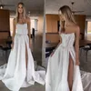 Boho A Line Wedding Suknies Bone Bezpejs Bez ramiączek Sukienki na ramy Bride Ud -Backless Pressing Designer Wedding Suknie ślubne