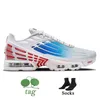 Großhandel Top-Qualität Weiß Rot Blau Tn Plus 3 Laufschuhe Sporttrainer Tns Tnplus Mesh Triple White Ghost Green Aqua Black Obsidian Große Größe 13 Turnschuhe