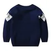 Pullover jesień i zimowe chłopcy ciepły sweter czapki czcionek długi -Sweatek Sweatko college college wiatr chłopiec dzianina Swaterl2401