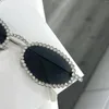 Okulary przeciwsłoneczne lnfcxi vintage pełny kryształowy stop stop mały owalny krineston błyszczące szklanki Uv400