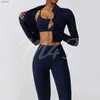 Yoga Outfit 2/3PCS Ensemble Female Set Matching Set for Women Gym Workout Clothing Tracksuit Running Zipper Jacket Pashmina Leggings YQ240115