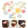 Fleurs décoratives 21 pièces petites têtes de fleurs artificielles Mini Arrangement artisanat pour la décoration de fête de mariage