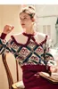 Vintage Red French Turtleneck Sweater Women's Spring and Autumn High-klass diamantkontroll Långärmad tröja Top 240112
