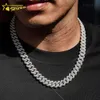 Preço de fábrica transporte da gota moissanite hip hop jóias 925 prata vvs colar gelado para fora cubana link chain