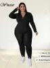 Wmstar Plus Size Zweiteiliges Outfit Hoodies Sweatsuit Leggings Hosen Sets Solide Stretch Passender Großhandel Drop 240111