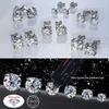 IOGOU m4mm5mm65mm8mm9mm10mm11mm Certified D VVS1 Stud Earrings 925 Silver For Women Men Jewelry 240112