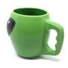 Tasses créatives vert Alien café exquis tasse en céramique porcelaine personnalité tasse amusant thé thé cadeau