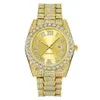 Water Ghost Gold spersonalizowany Hiphop Business Full Diamond Trendy Calendar Quartz Watch Men's