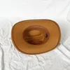 Chapeau de Cowboy avec étiquette de vache 3D, grand Cowboy à la mode, chapeau en feutre ethnique tibétain, Fedora Sombrero Hombre 240111