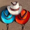 Orange Western Cowboy Hat Summer Outdoor Travel Visor Hat dla mężczyzn i kobiet dżentelmena i żeńska kowbojska słoma kapelusz 240111