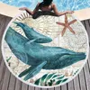 Mats Sea Turtle Round Beach Towel Undersea World Thick Shower Bath Towels Microfiber Summer Swim Circle Yoga Mat 150cm with Tassels