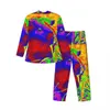 Men's Sleepwear Guinea Pig Pajama Set Colorful Animal Cute Soft Man Long-Sleeve Casual Home 2 Piece Suit Large Size