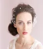 Pearl Pryded Bandeau Birdcage Veil med Comb Short Meshed Net Wedding Blusher Bandeau Veil Bridal Fascinator Veils Wedding Birdca3385083