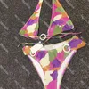 Womens Bikinis Set Sexy Clear Strap Swimsuit Tie Dye Swimwear Ladies Bathing Suit Fashion Beach Clothes Summer Womens Designer Biquini