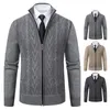 autumn and winter cashmere padded warm casual men's knitted sweater coat 240111