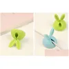 Other Cell Phone Accessories 20Sets Rabbit Ear Winder Earphone Organizer Wire Storage Sil Charger Wrap Cord Holder Clips For Mp3 Dro Dhhcr