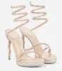 New Wedding party sandal shoes Embellished Margot Platform Sandals Cleo strass strap summer cool high heel super heels genuine leather and sliver sole shoe box