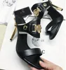 Designer Frauen Sandalen Party Mode Sandale Niet Tanzschuh Sexy Heels Super Lady Hochzeit Metall Gürtelschnalle High Heel Frau Schuhe Größe 34-40-41 US4-US10 Mit Box