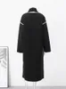 Fashion Loose Wool Long Coat With Scarf Women Elegant Long Sleeve Thick Maxi Jacket Female Winter Warm Outwear Lady Jacket 240111