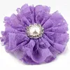 Accessori per capelli 5 pz/lotto 7 cm 15 colori Sfilacciata Maglia Del Fiore Del Merletto Del Metallo Perla Bottone Per Le Ragazze Shabby Fiori In Tessuto Fasce