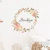 Custom Name Floral Wreath Roses Foliage Watercolor Wall Sticker Vinyl Nursery Removable Decals Kids Bedroom Home Decoration 240112