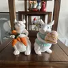 Garden Decorations Easter Egg Statue Carrot Sculpture Room Decor Cartoon Animal Ornaments Desktop Miniature Home Decoration