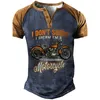 Męskie koszule vintage motocykl Henley Motorcycle 3D Modna moda streetwear duże krótkie t-shirty męskie T-shirty TEE TOES