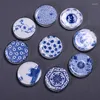 Table Mats Round Ceramic Tea Cup Mat Blue And White Porcelain Teacup Pad Insulating Chinese Style Household Set Accessory