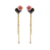 Stud Earrings Sapphire Gem For Female Niche Design High-end Sense 925 Pure Silver Needles 2024