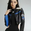 Americano high street ragazza piccante baseball PU giacca di pelle da donna giacche corte da moto harajuku y2k cappotto abbigliamento donna 240111
