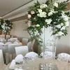 40 cm tot 130 cm hoog) Kunstbloem Roos Witte Bloemen Runner Gangpad Bruiloft Centerpieces en Tafeldecoratie Bloemenstandaard Bruiloft vierkante Achtergrondstandaard Voor Feest