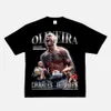 Oliveira T-shirt UFC Portrait manches courtes combat Hiphop haut Vintage