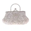Дизайнерская вечерняя сумка с цветочным принтом, дизайн с блестками из бисера, винтажный атласный клатч с замком для поцелуев, сумочка для свадебной вечеринки, клатч 240111