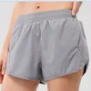 Lu-0160 Womens Yoga Outfits High Waist Shorts Exercise Short Pants Fitness Wear Girls Running Elastic Adult Sportswear Lined Drawstring