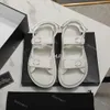 Papa Sandalen Designer Gewatteerde Sandaal Kristal Kalfsleer Casual Schoenen Dames Slides Platform Dames Sandaal Zomer Strand Slipper Met doos