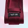 Bow Ties Business Burgundy Red Solid Silk Wedding Tie pour hommes Handky Cuffe Link Mens Necktie Fashion Designer Party Drop Hitie7419509