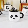 Mugs Cute Cartoon Panda Ceramic Cup Mug Creative Water Breakfast Milk With Lid Spoon Girl's