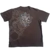 Mall Goth Cyber ​​Grunge 00s Retro Tee emo Vintage Brown Y2K Graphic Print T-Shirt Women Men Mężczyznę Krótki rękaw O Ubrania 240112