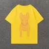 Men's T Shirts Oversized Harajuku Shirt Clothing Hip Hop French Life Work Dog Print Tshirt Casual Cotton 2024 Summer Short Sleeve Tee