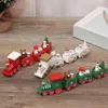 Christmas Decorations Train Small Wood Mold Wooden Ornament For Supermarkets Schools