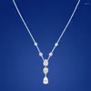 Pendant Necklaces High Quality Tassels Inlaid With Water Drop Pear-shaped Zircon Necklace For Women(DJ2091)