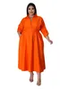 Work Dresses Woman Plus Size Women Shirt Dress Solid Color Large Long Sleeve A Line Party 2024 Clothing