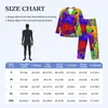 Men's Sleepwear Guinea Pig Pajama Set Colorful Animal Cute Soft Man Long-Sleeve Casual Home 2 Piece Suit Large Size